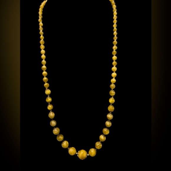 Vintage 24” Amber Colour Graduated Bead Necklace - Picture 8 of 10